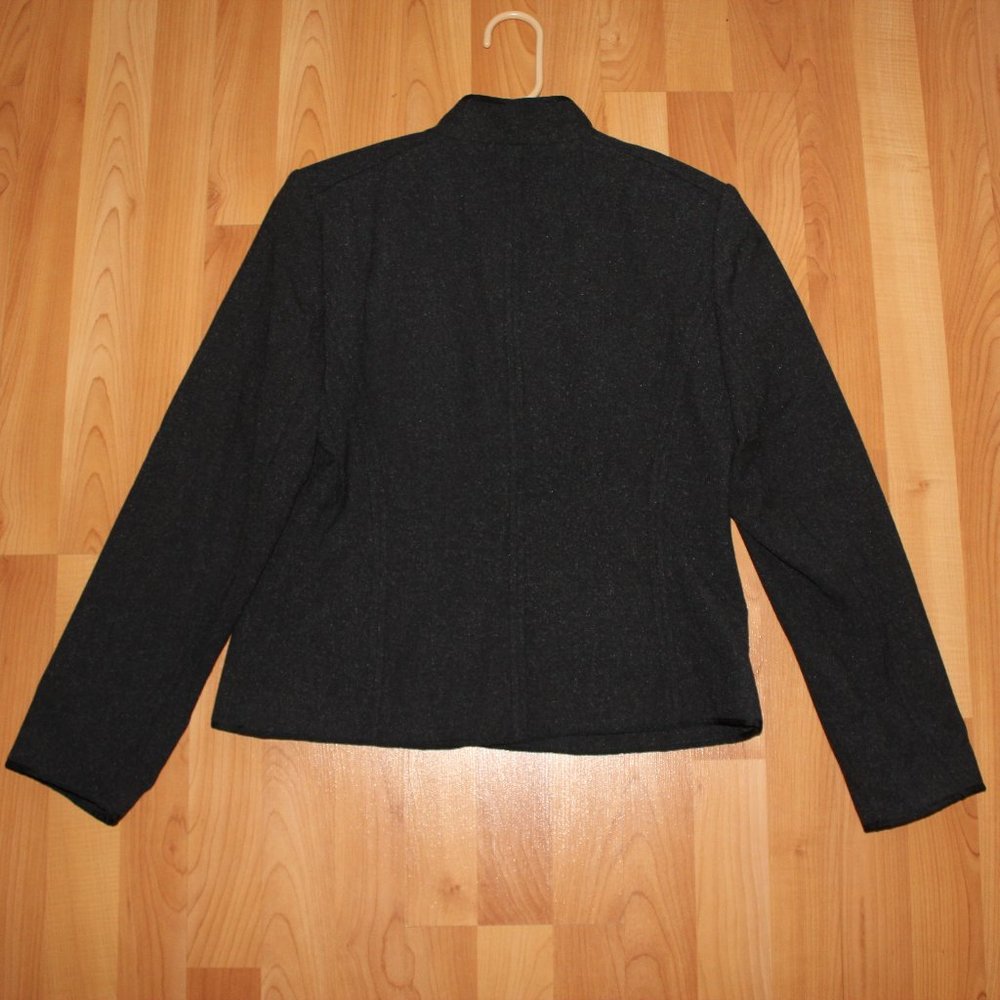 Grace Elements Sz 6 Snap Button Gray Wool Blazer - image 4